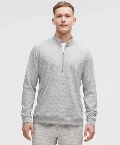 Lululemon Textured Double-knit Cotton Half Zip In Gray