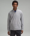 Lululemon Textured Double-knit Cotton Half Zip In Gray