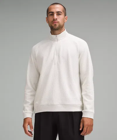 Lululemon Textured Double-knit Cotton Half Zip In Neutral