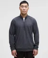 Lululemon Textured Double-knit Cotton Half Zip In Gray