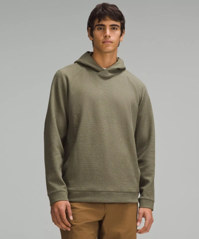 Lululemon Textured Double-knit Cotton Hoodie In Green