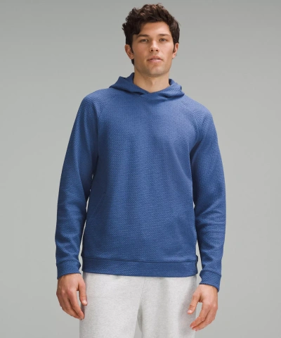 Lululemon Textured Double-knit Cotton Hoodie In Blue