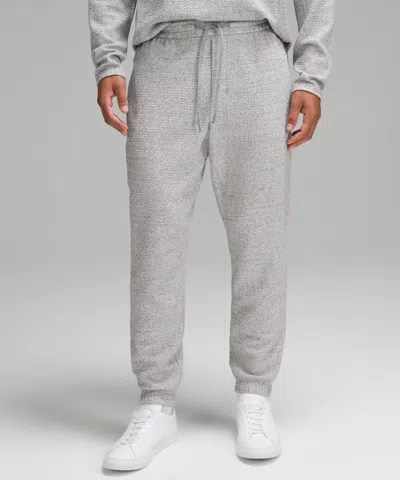 Lululemon Textured Double-knit Cotton Joggers In Gray
