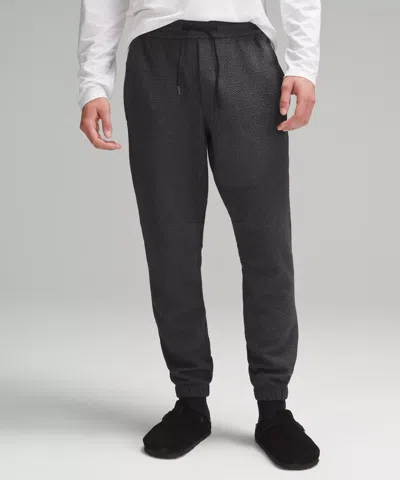 Lululemon Textured Double-knit Cotton Joggers In Black