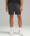Lululemon Textured Double-knit Cotton Shorts 7" In Black
