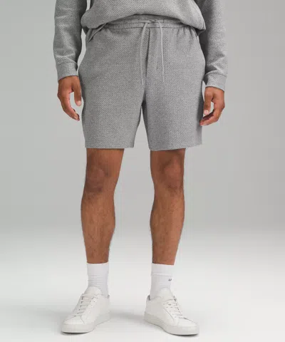 Lululemon Textured Double-knit Cotton Shorts 7" In Gray
