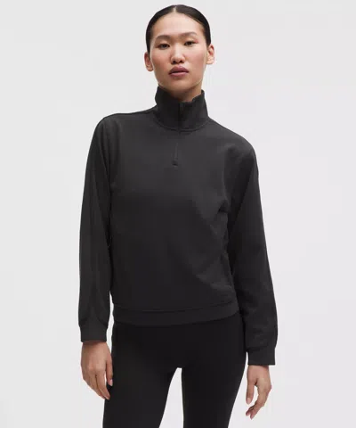 Lululemon Textured Fleece Half Zip In Black
