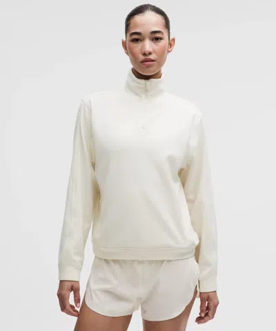 Lululemon Textured Fleece Half Zip In White
