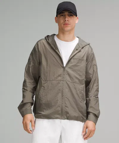 Lululemon Textured Full-zip Hooded Jacket In Brown