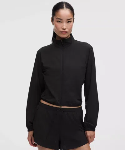 Lululemon Textured Mesh Running Jacket In Black