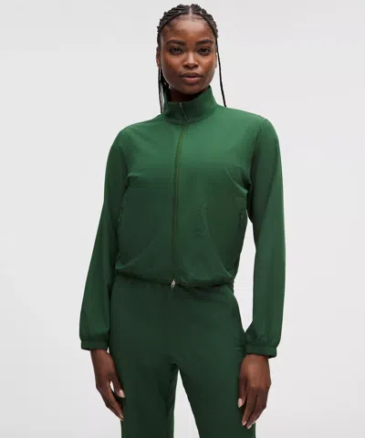 Lululemon Textured Mesh Running Jacket In Green