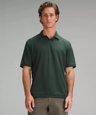 Lululemon Textured Mesh Short-sleeve Polo Shirt In Green