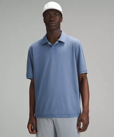 Lululemon Textured Mesh Short-sleeve Polo Shirt In Blue