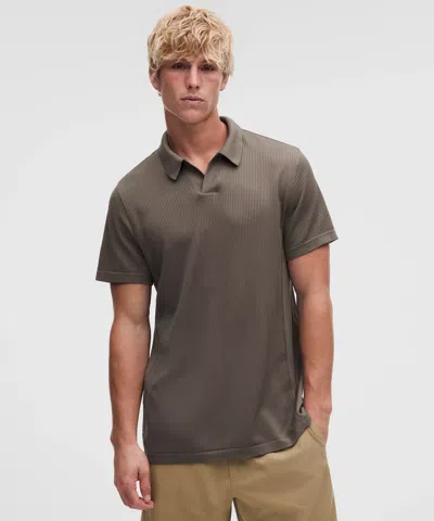 Lululemon Textured Seamless Polo Shirt In Brown