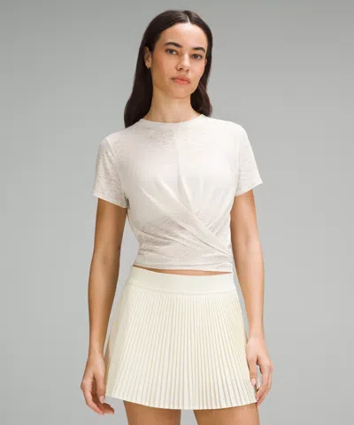 Lululemon Tie-waist Breathable Short-sleeve Shirt In Neutral