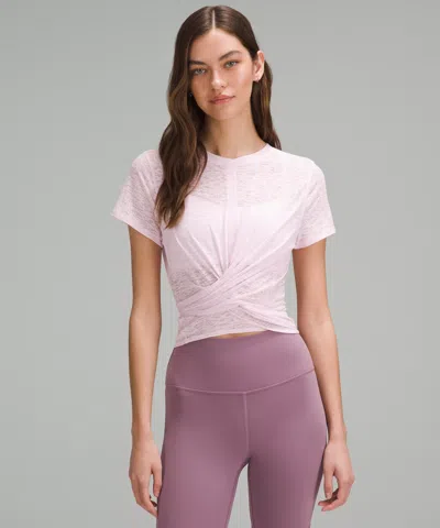 Lululemon Tie-waist Breathable Short-sleeve Shirt In Pink