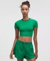 Lululemon Tight-fit Cropped Shelf-bra T-shirt Light Support, B/c Cup