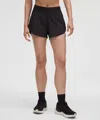 Lululemon Track That High-rise Lined Shorts 3" In Black