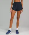 Lululemon Track That High-rise Lined Shorts 3" In True Navy