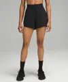 Lululemon Track That High-rise Lined Shorts 5" In Black