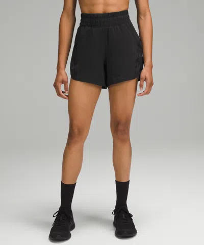 Lululemon Track That High-rise Lined Shorts 5" In Black