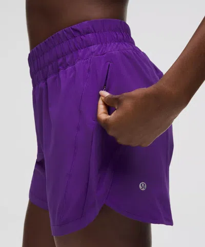 Lululemon Track That High-rise Lined Short 5" In Purple