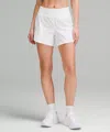Lululemon Track That High-rise Lined Shorts 5" In White