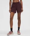 Lululemon Track That High-rise Lined Shorts 5" In Blue