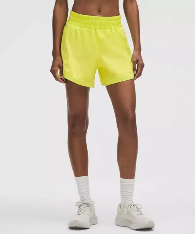 Lululemon Track That High-rise Lined Short 5" In Yellow