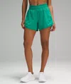 Lululemon Track That High-rise Lined Shorts 5" In Green