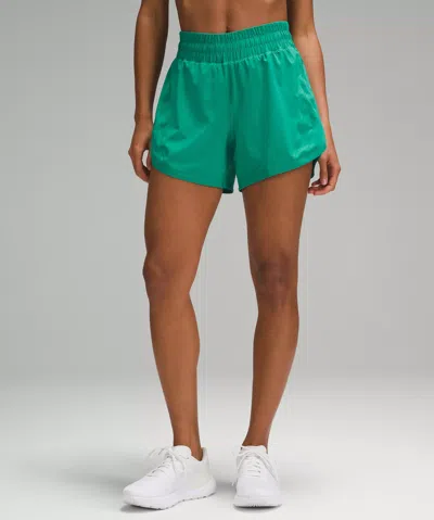 Lululemon Track That High-rise Lined Shorts 5" In Green