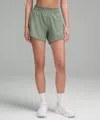 Lululemon Track That High-rise Lined Shorts 5" In Green