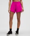 Lululemon Track That High-rise Lined Shorts 5" In Pink