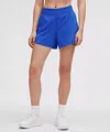 Lululemon Track That High-rise Lined Shorts 5" In Blue
