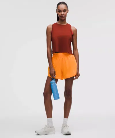 Lululemon Track That High-rise Lined Short 5" In Orange