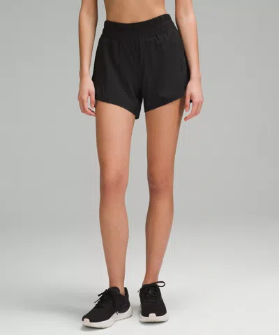Lululemon Track That Mid-rise Lined Shorts 5" In Black