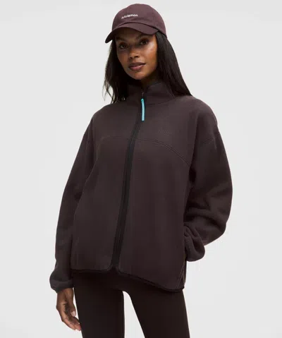Lululemon Tumbled Fleece Full-zip Jacket In Brown
