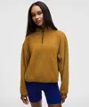 Lululemon Tumbled Fleece Half-zip Jacket In Brown