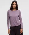 Lululemon Twist-back Soft Ribbed Long-sleeve Top In Purple