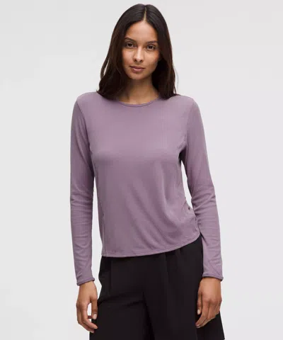 Lululemon Twist-back Soft Ribbed Long-sleeve Top In Purple