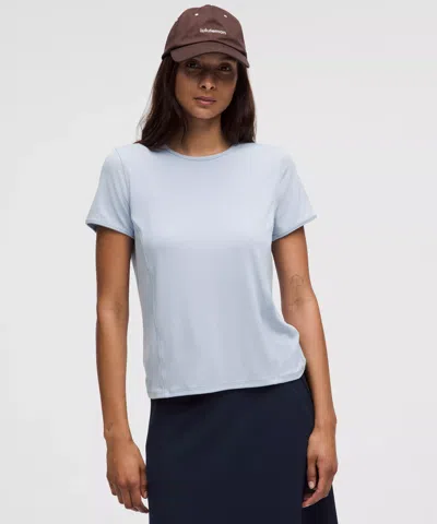 Lululemon Twist-back Soft Ribbed Short-sleeve Top Shirt In Blue