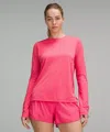 Lululemon Ultralight Hip-length Long-sleeve Shirt In Pink