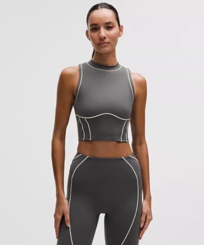 Lululemon Ultralu Contour-seam Cropped Tank Top In Gray