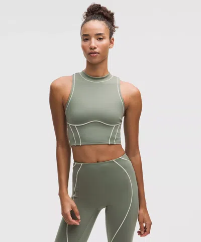 Lululemon Ultralu Contour-seam Cropped Tank Top In Green
