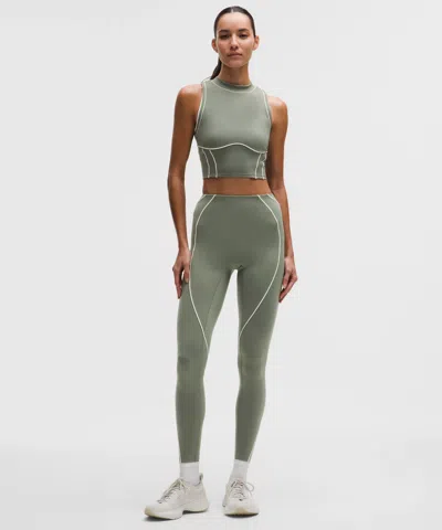 Lululemon Ultralu Contour-seam High-rise Tight In Green