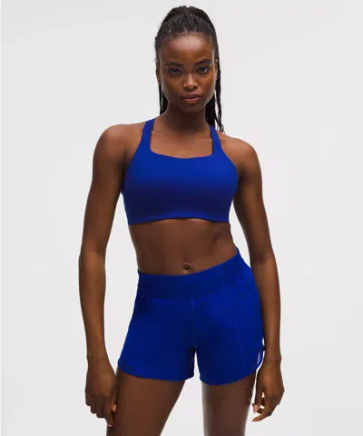 Lululemon Ultralu Square-neck Workout Bra In Blue