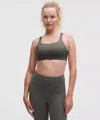 Lululemon Ultralu Square-neck Workout Bra In Gray