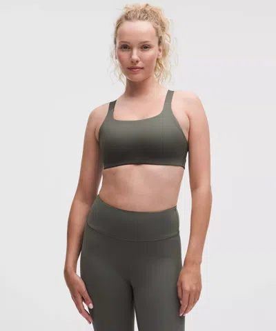 Lululemon Ultralu Square-neck Workout Bra In Gray