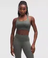 Lululemon Ultralu Square-neck Workout Bra In Green