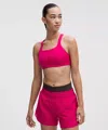 Lululemon Ultralu Square-neck Workout Bra Medium Support, B/c Cup In Pink